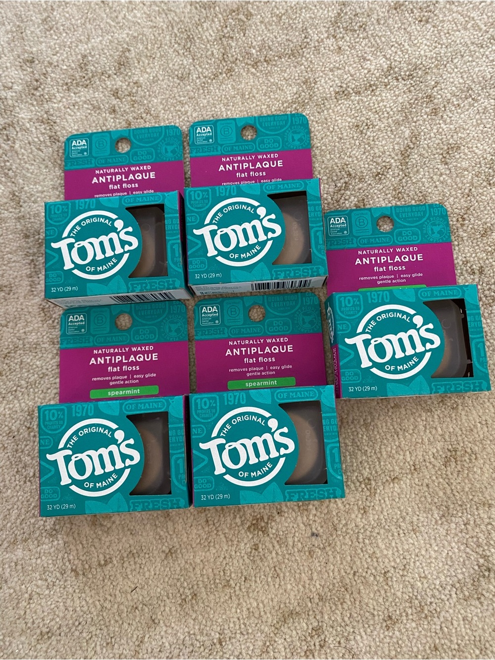 Tom’s of Maine Naturally Waxed Antiplaque Spearmint Flat Floss